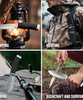 Rugged Fixed Blade Survival Knife With Sheath For Camping, Hunting, And Bushcraft, 440C Stainless Steel Blade, Tactical Field Gear