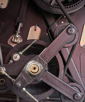 Close-up of machinery showing V Belt A1118 For Drive Transmission System in place, showcasing 1118mm girth and pulley alignment.