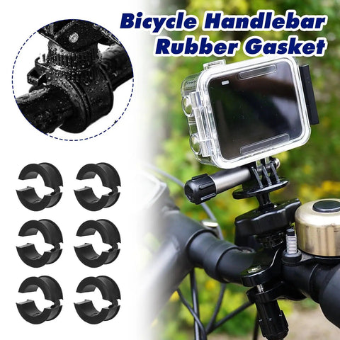 12 Piece Bike Handlebar Gasket Kit With Spacers Anti Vibration Non Slip Lightweight Durable Silicone Shims For Converting 22 25 To 31 8 Mm Bike Stems Fits Mountain And Road Bikes shown with bicycle mount setup