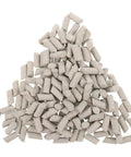 Cylinder Shaped Silicon Carbide Tumbling Media 440g Pro Grade Deburring And Self Loss Prevention For Industrial Finishing, Heavy Duty Vibratory Bowl Polisher For Ceramic Workpieces. Pile of gray cylinders