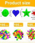 Colorful 315 Piece Bike Wheel Spoke Beads Kit With Star Heart And Sphere Shapes Clip On Decorations For Kids Bicycles In Assorted Colors Great For Party Decor Projects Fun For Kids, showing detailed view of bead shapes and sizes.