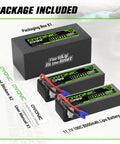 3S LiPo Battery 8000mAh 11.1V 100C Twin Pack with EC5 Connector packaging contents display