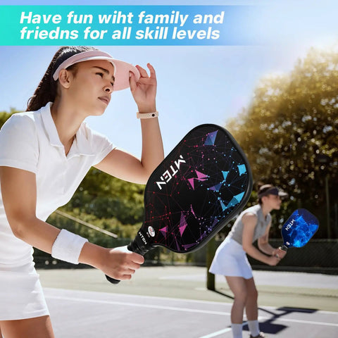 Two Paddle Pickleball Set With USAPA Approval Includes Balls Bag And Grip Tapes Pro Grade Fiberglass Paddles for gameplay