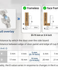 Chibery 2-pack full-overlay concealed cabinet hinge, satin nickel, soft-close, for face-frame or frameless doors.
