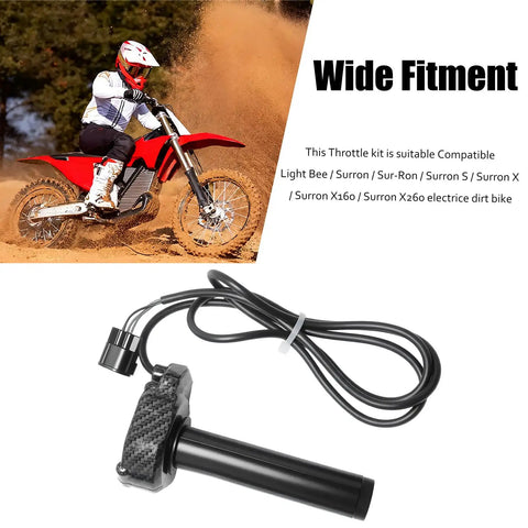 Quick Twist Throttle Grip Kit With Rolling Bearing, Waterproof Plug And Play Harness, Upgraded Imitation Carbon Fiber Handle