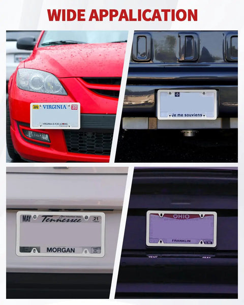 Zinc Alloy Chrome License Plate Frame Universal Car Accessory Slim Durable Design That Never Rusts Or Breaks With Metal Screws
