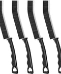 Ultra Skinny Crevice Cleaning Brush Kit With Hard Bristle Scrubbers For Deep Reach Gaps And Tight Spots Durable 4 Pack Black
