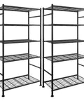 Heavy-Duty 5-Tier Freestanding Steel Shelving Racks Set, 2-Pack With Reinforced Frame, Adjustable Garage Storage Shelves