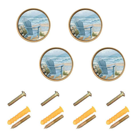 4 Pack Beach Fence Flower Gold Cabinet Knobs For Drawers And Wall Cabinets Cool Round Pull Handles With Dual Screws