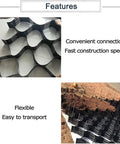 Tough As Nails Ground Stabilizer Grid for Lawn and Slope Erosion Control with Durable Drainage 5cm High shown in connection and installation.