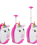 Tiny Trekker Kids Carry On Luggage With Underseat Compliance Airline Approved, Lightweight 3.3 Lbs, 17 Litre Wheeled Unicorn Holdall For Flights