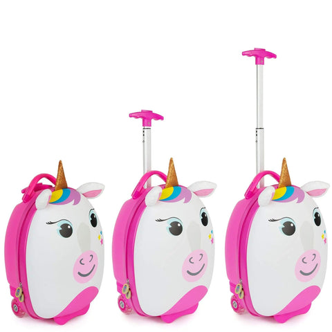 Tiny Trekker Kids Carry On Luggage With Underseat Compliance Airline Approved, Lightweight 3.3 Lbs, 17 Litre Wheeled Unicorn Holdall For Flights