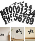 Six Sheets Black 4 Inch Outdoor Alphabet Decals Self Adhesive PVC Vinyl Letters For Signs Mailboxes And Dorm Doors Easy Peel And Stick Weatherproof Durable Outdoor Lettering Residue Free Repositioning DIY Ready, black 4-inch number sheets