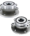 2 Pack Front Wheel Bearing Hub Assembly Replacement For Audi And VW Cars With ABS 5 Lug Fits A3 Quattro TT Beetle CC Golf GTI Jetta Passat Eos R32 And More Premium Quality Wheel Hub Bearings, showing two wheel hubs with 5-bolt pattern