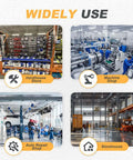 Four images showing different uses of the Beefy Cold Rolled Steel 72 Opening Pigeon Hole Bin for organization in workshops and garages.