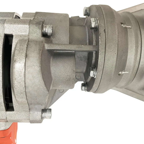 Close-up of Heavy Duty 2600W Electric Socket Screwdriver With Double Chuck, showcasing metal components and fastening details.