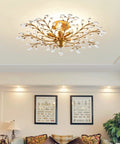 Vintage K9 Clear Crystal Chandeliers Gold Finish Five Light Ceiling Pendant Lighting Fixture