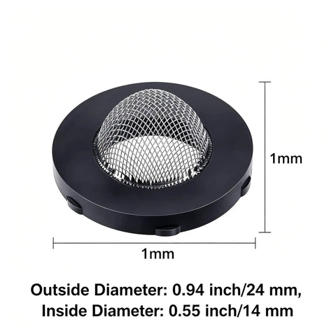 Heavy Duty 20 Pack 1 Inch Hose Washers With Stainless Steel Screen Filters To Stop Clogs And Keep Water Flowing Smoothly In Your Garden Hose Or Washing Machine Supply Lines For Total Drainage Peace Of Mind. black hose washer with stainless steel mesh filter, 1 inch