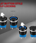 12V Waterproof 22mm Latching Push Button Switch With Blue LED, Metal Panel Mount SPDT Maintained On Off Button 1NC 1NO Marine Grade