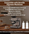Top Shelf 6 Pack Water Filter Replacements For Breville Espresso Machines Clearing Sticky Scale Buildup Compatible With Barista Pro Touch Oracles Dual Boiler For Smooth Daily Sippin, showing espresso machine and filters.