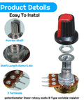 Roller Linear Potentiometer Kit With 120 Pcs Including WH148 B5K 10K 20K 50K 100K Ohm Variants And Five Knob Repair Kits detail view