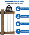 30 Pack Deck Railing Brackets Connectors For 2x4 Wood Posts Angled Railing Kit With Screws No Fuss Easy Install Handrail Stair Fence Rail Bracket Set For Wooden Posts, shown supporting weight, with material details.