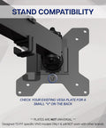 Close-up of Solid Beefy Steel VESA Mounting Bracket 75X75mm And 100X100mm showing compatibility with VIVO stands.