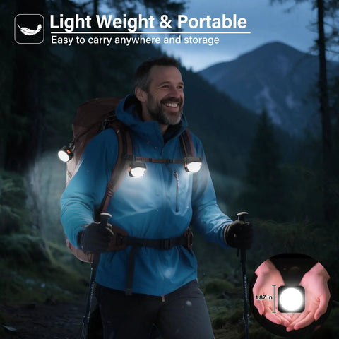 Rechargeable Camping Lights Dual Pack Black Tent Lights Mini LED Lanterns Portable for hiking at night in the forest
