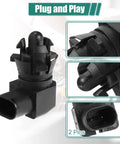 No Cut No Drill Direct Drop In Swap Exterior Ambient Air Temperature Sensor For Chevy Silverado And GMC Sierra Yukon Tahoe Suburban 2014 To 2022 OE 13583411 Replacement close-up showing 2-pin connector design.
