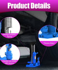 Heavy Duty Hydraulic Toe Jack detailed view showing strong spring, thickened base, and rotating handle for 20 Ton Lift Capacity.