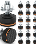 20 Set Built Tough Furniture Levelers With Floor Protectors, Screw In Adjustable Feet With Rubber Pads For Tables Cabinets