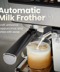 CafeMaster Pro Espresso Machine Lets You Brew Single Or Double Shots Like A Real Barista At Home With Built In Milk Frother