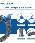 Front view of MEFONKOU 520272 temperature sensor with 20-ft cable for Pentair pool & spa automation