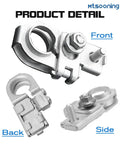 Built Tough Copper Alloy Positive Battery Terminal With Nuts Heavy Duty Rust Resistant Auto Electrical Connector, front, back, and side views.