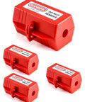 Nonconductive Polypropylene Plug Lockout Device For Lockout Tagout And Power Plugs M Size Fits 110 To 125V 30A, 4 Pack