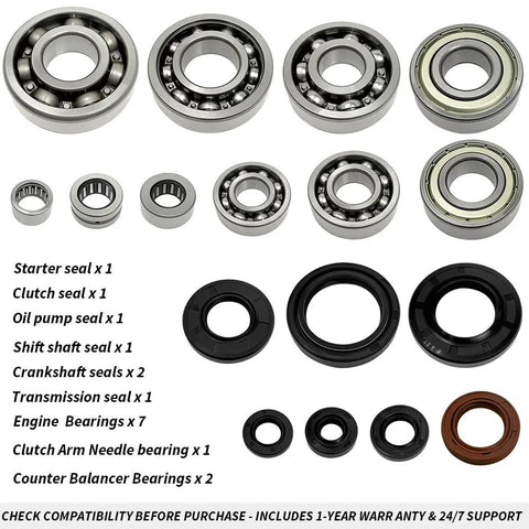 Engine Transmission Bearings And Seals Kit For Yamaha Blaster 200 YFS200 1988 2006 with crankshaft seals and oil pump seals