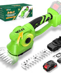 2-In-1 600W Cordless Hedge Trimmer And Grass Trimmer 21V Battery Powered Garden Tool with accessories on display