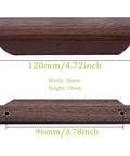 Wooden Drawer Handles 4 Pack For Cabinet Cupboard Dresser And Wardrobe Drawers With 3.77 Inch Hole Distance in Black Walnut Finish