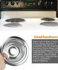Chrome Range Drip Pans for Electric Stoves, 4 Pack Fits GE Hotpoint Kenmore Electric Ranges with Locking Slot
