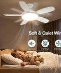 Child sleeping under 32 Inch Socket Fan Light With Remote Ultra Bright 3000 Lumen Ceiling Fan Light Combo E26/E27 in bedroom.