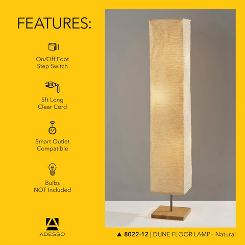 Three Light Floor Lamp With Natural Wood Base And Satin Steel Accents, Crinkle Paper Shade, Dimmable Brightness For A Cozy Vibe In Your Bedroom, Living Room Or Corner Decor, Beige Finish