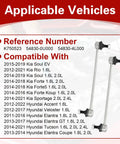 Hyundai Kia Front Stabilizer Sway Bar Link Kit Fits Accent Elantra Tucson Veloster Rio Forte Soul Sportage 2011 To 2022 Easy Install Durable Replacement No Hassle Fit, steel sway bar links