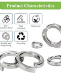 SAE Spring Lock Washers Assortment Kit 910 Pack With Nine Sizes In 304 Stainless Steel display with icons for anti-corrosion