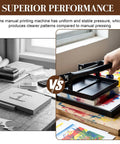 Block Printing Press For Linocut And Hand Letterpress Adjustable Height Steel Press Model B in action showing superior performance