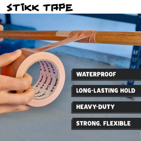 Heavy Duty Black Duct Tape 3 Inch By 60 Yards Waterproof Repair Tape For Home And Jobsite Ideal For Household Projects HVAC And Construction Industrial Strength Weatherproof Sealing And Quick Fixes being used on wooden pole