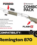 Diagram of Flash-5 Buttstock and Forend for 12 Gauge Pump-Action Shotguns Combo Pack Flat Dark Earth Fits Remington 870.