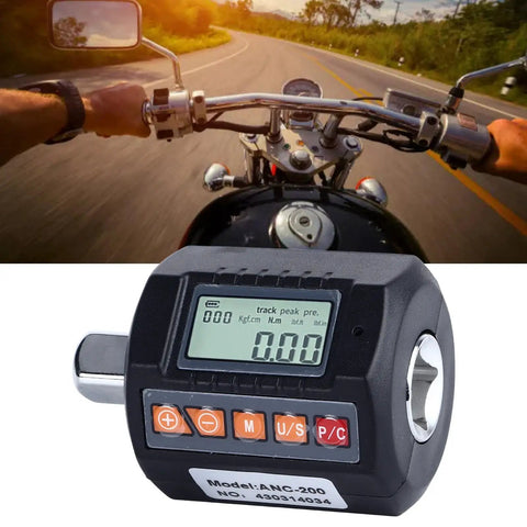 Digital Torsion Meter with Sound and Light Alarm Portable Wrench Adapter in black with display screen