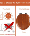 Round Toilet Seat Made From Molded Wood With Quietly Close Hinges And Quick Release No Fuss Easy To Install And Clean Brownish Red Finish