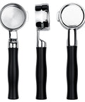 Badass All Stainless Steel Unibody Bottomless Portafilter With Integrated High Extraction Basket For Breville Dual Boiler Espresso Machine Compatible With Bes900xl Bes920xl Bes980xl, showing multiple angles.