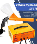 Badass Portable Electric Electrostatic Powder Spray Gun Kit With Slick 10 To 15 Psi Performance And Five Stage Build Plus Steady Foot Switch for easy powder coating system.